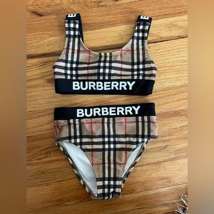 Burberry Kids Logo Print Bikini 2 Piece